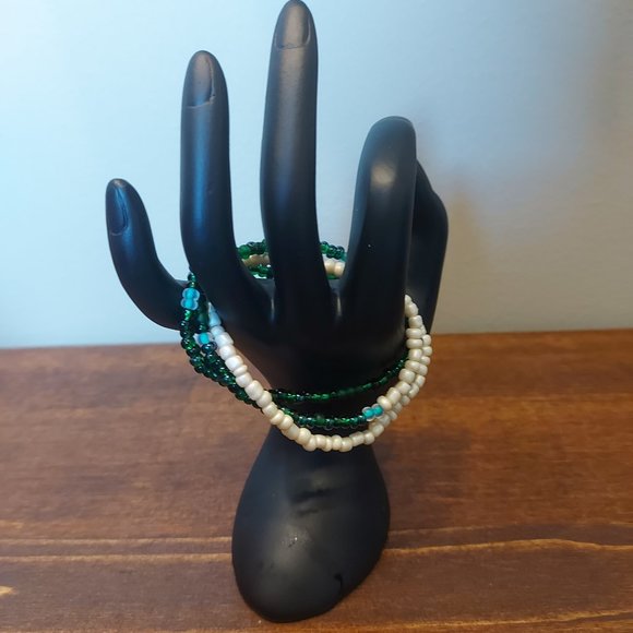 Gorgeous Triple Wrap Czech Seed Bead Bracelet - Picture 3 of 7